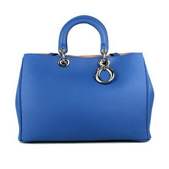 Christian Dior diorissimo original calfskin leather bag 44373 blue&light pink - Click Image to Close
